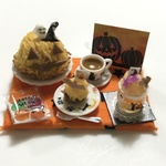 hand made ミニチュアドールハウス Halloweenかぼちゃのモンブランセット