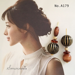 No.A179 おしゃれウッド▸︎▹︎ アシンメトリーピアス