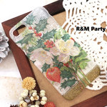 鬼灯とクリスマスローズ柄スマホケース★iPhone5/iPhone6/iPhone7/iPhone8/iPhoneXiPhone6Plus&iPhone7Plus/iPhone8Plus