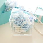 《名入れギフト☆メッセージ刻印》message ROSE “TIFFANY BLUE”　上品なティファニーカラーのフラワーボックス