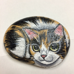 ミニ石猫 (三毛猫)