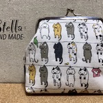 干しねこさんたち☆マチ付きがま口