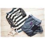 受注☆太畝フレンチコーデュロイゆったりパンツ☆ダークブルー 