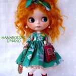 ＊花々や鳥たちのワンピース＊コーデ９点セット＊ blythe outfit＊ブライス ＊ブーツ＊