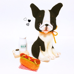 【nonococo様オーダー品】おすわりボストンテリアちゃん