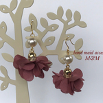 《再販2》フラワータッセルピアス（モカピンク）