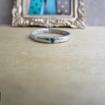 【再販】silver エメラルド　フラッシュセッティングリング