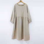★SALE★【L】ゆったりシンプルな八分袖ワンピース♪