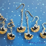 月とパンダ。イヤリング/ピアス
