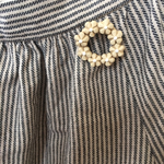 陶器  クリーム色のお花つむぎ