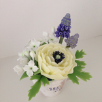 【再販】樹脂粘土の花*ラナンキュラスとムスカリ*