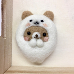 アザラシになりたいくまちゃん ブローチ