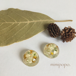 かすみ草の丸ごとピアス