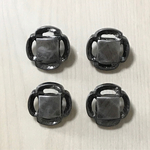 DARK SILVER FLOWER BUTTON CABOCHONS PARTS