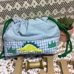 恐竜のアップリケのお弁当袋（限定品）