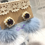 ビジューファーキャッチピアス