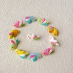   砂糖菓子みたいな小鳥のブローチ（小）