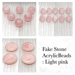 Fake Stone AcrylicBeads Light pink アクリル ビーズ ラウンド 菱形 フラットラウンド ライトピンク 桜