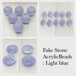 Fake Stone AcrylicBeads Light blue アクリル ビーズ ラウンド 菱形 フラットラウンド 水色 ライトブルー