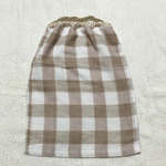二つ折タオルエプロン チェック茶色
