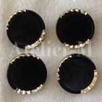 【再販】A256ベロアなアンティークボタン Black gold  (4個)A256