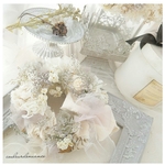 ふわふわリース｡・:＋°white×gray｡・:＋°