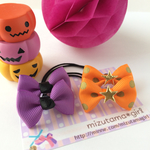 ハロウィン水玉リボンヘアゴム2本組 D