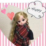 リカちゃんチェックストール➕ピアスセット♡