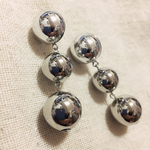 メタルシルバーボール ピアス イヤリング