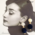 No.A187 大人 上品✧︎ ネイビーのフロッキーピアス