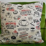 お洒落なcafe　クッションカバー　ナチュラル