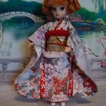 ②-㉜　karinariaさま専用　復刻版初代リカちゃんサイズ　着物＆帯のセット　（振袖）