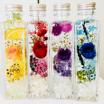 1本販売 四角のボトルのハーバリウム   キラキラ宝石花