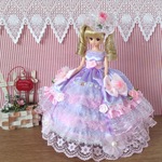 リカちゃん お姫様ドレス 一点物☆パープル×ピンク
