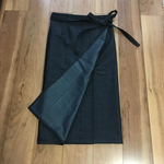 着物リメイク巻きスカートウール紺