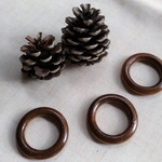 43mm　輪っかのウッドパーツ　ブラウン　８個　W341