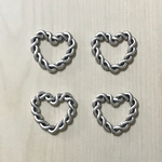 ANTIQUE SILVER TWISTED HEART FOOP PARTS