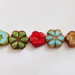 Assortビーズ☆チェコプレス☆レトロフラワー