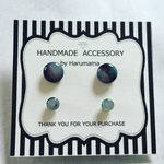 ブラックシェルのひと粒ピアス