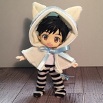オビツ 猫耳&尻尾付きケープ オフホワイト