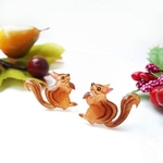 秋の森♪リスピアス-friendly squirrels in the forest-