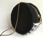 【送料無料】かぎ編みネイティヴ柄ラウンドショルダーバッグ