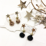 星のファー涙ピアス＆イヤリング(子供用にも)