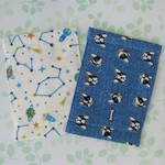 園児～中学年用　ガーゼマスク　２枚セット　宇宙・犬