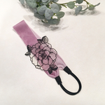 薔薇チュールのヘアバンド(モーブ)