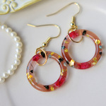 【イヤリング/ピアス選択下さい】チョコレートブラウンボタニカルリング