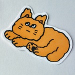 Cキャッツ（茶色）/ ねこ　ステッカー　シール　イラストレーション