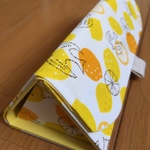 250)【送料込】折りたためるメガネケース(鳥＆レモン)