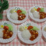 【再販2】カレー&サラダ☆プレート　樹脂粘土　ミニチュアフード