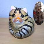 21301001様専用商品☆クロネコちゃん＊パール＊ミニ張り子